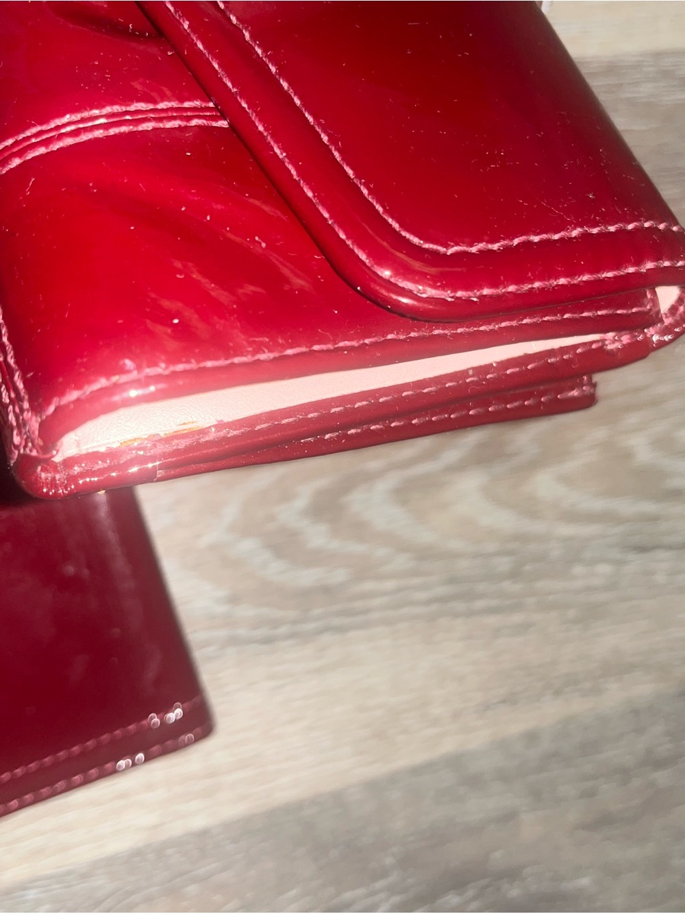 Coach Patent Leather Wallet & checkbook in Deep Burgundy with Gold Logo - Picture 11 of 15